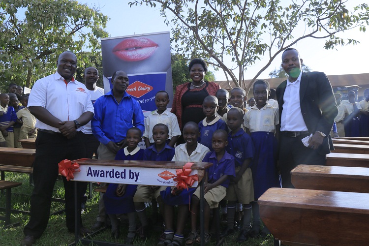 Fresh Dairy has donated Twenty (20) classroom desks to Kirinya Catholic Primary School for emerging 2nd Runner-Up winners in the 2018 Fresh Dairy Schools Program.