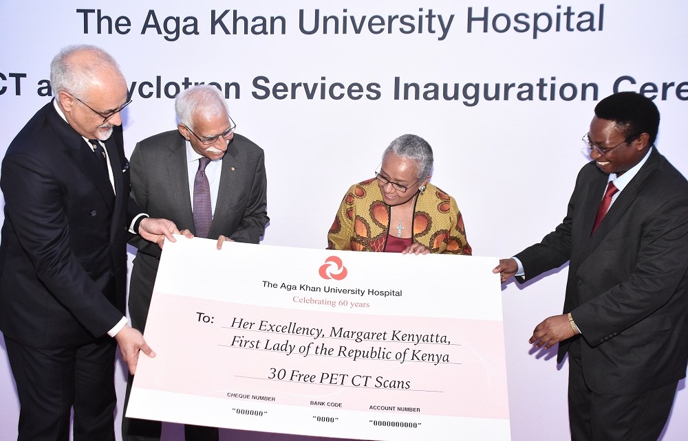 First Lady of the Republic of Kenya, Her Excellency Margaret Kenyatta, was Chief Guest at a ceremony inaugurating the PET-CT scanner. Also in attendance were Dr Jackson Kioko, Director of Medical Services, Ministry of Health, and other dignitaries.