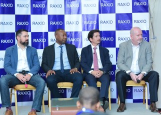 (L-R) Mr James Wilman - Data Centre Consultant at Future-tech (Designer of Raxio DC), James Byaruhanga, Raxio General Manager, Robert Mullins, Lead Partner, Roha Africa (lead investors) and Bernard Geoghegan – of KPL Consult, the (International Consultant for Raxio) address a press conference at Raxio Data Centre’s launch on 4th October 2018 at Kampala Serena Hotel.