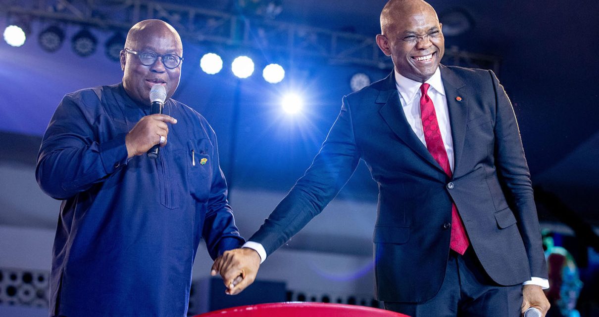 Tony Elumelu Foundation and Chairman, UBA, Mr. Tony O. Elumelu and Ghanaian president Nana Akufo-Addo, at the TEF Entrepreneurship Forum 2018