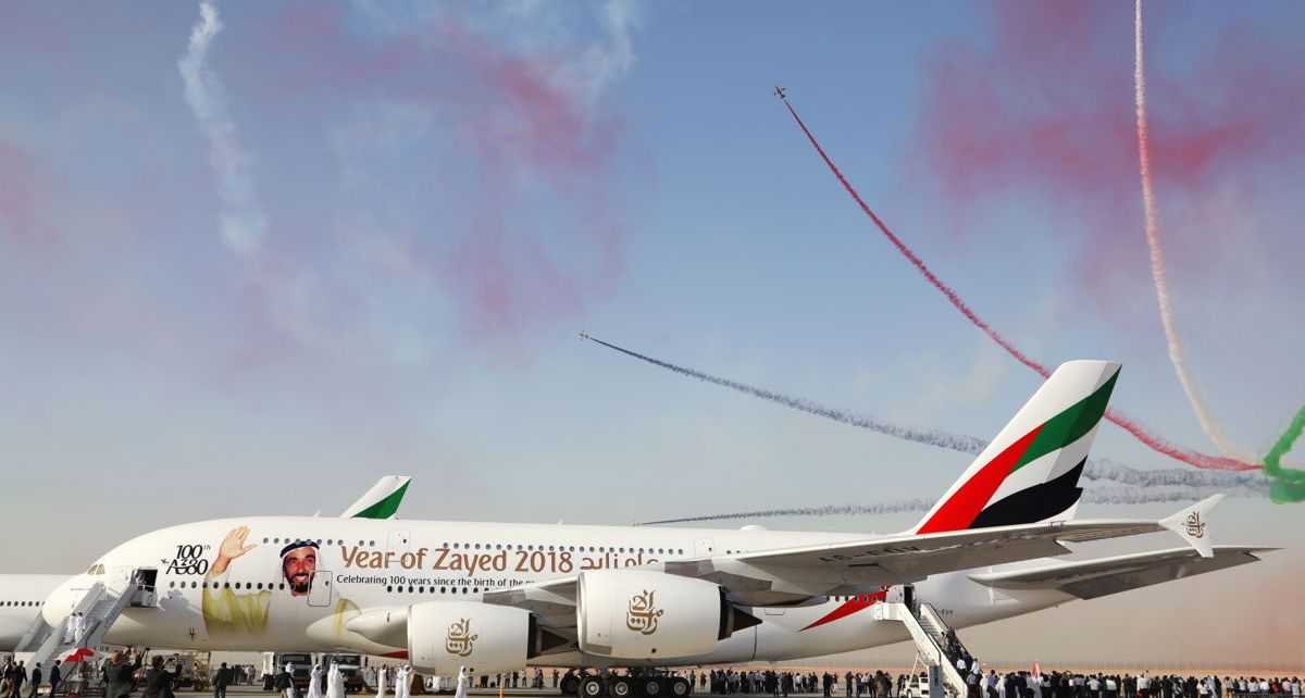 the airline will showcase its 100th A380, which is emblazoned with the HH Sheikh Zayed decal as a tribute to the late founding father of the United Arab Emirates