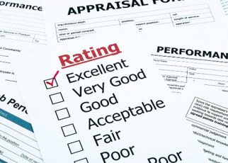 During the review, stay positive that certain skills and performances are improving.