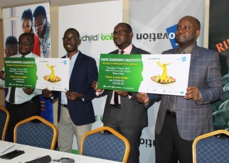 (L-R) Mr. Amos Otienno, the Deputy GM Golf Course Hotel, Mr. Walter Wafula, the Business Unit Head brainchild BCW, Mr. Alex Bazirake, Roke Telkom's Third Party Account and Mr. Rinaldi Jamugisa, PR, Digital and Comms Manager brainchild BCW at the press launch.