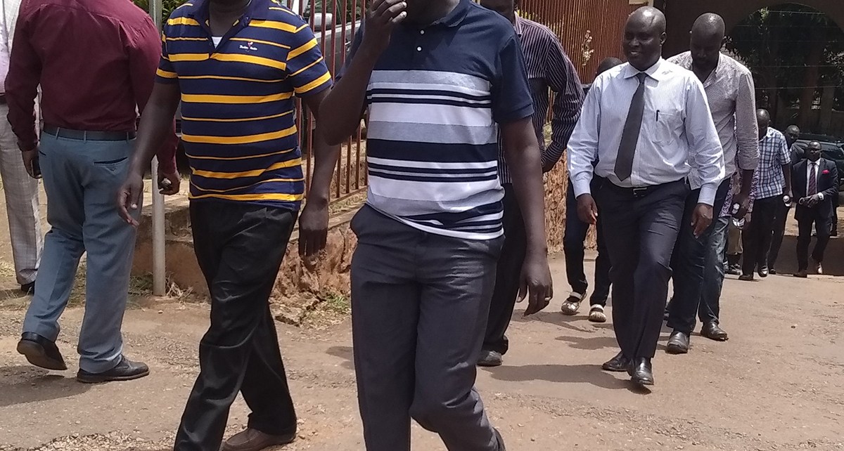 The suspects at the Anti-Corruption Court at Kololo