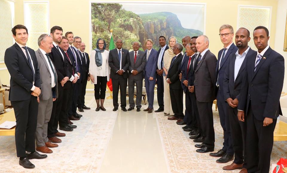 The delegation includes representatives of Denmark, Norway, Sweden, Finland, Switzerland, the UK and the European Union.