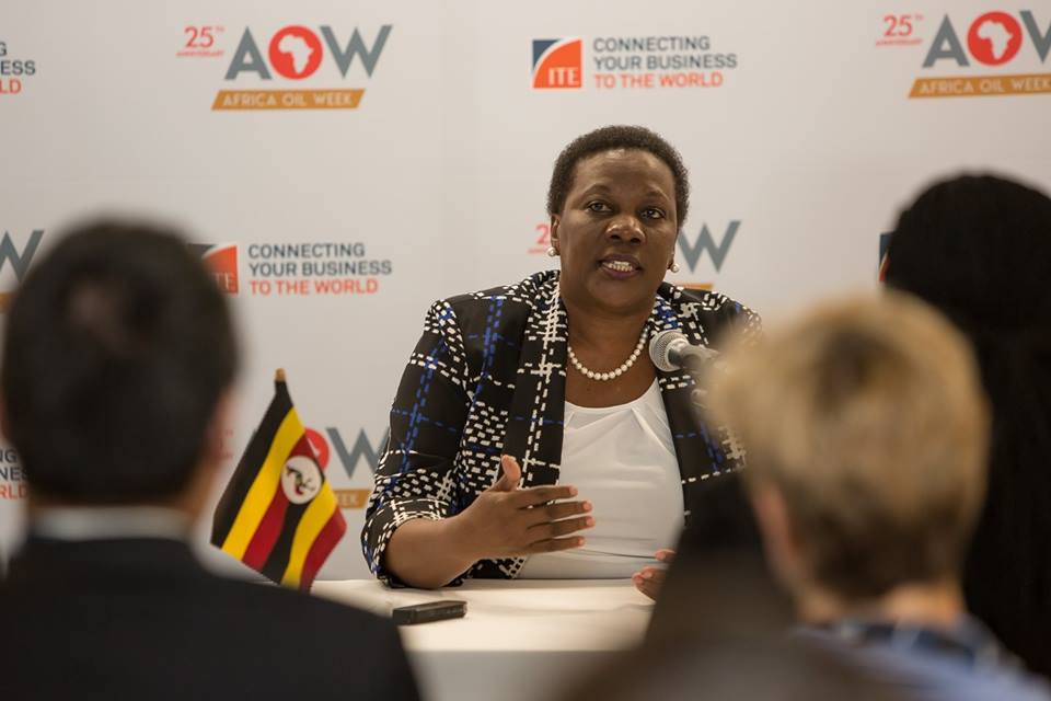 Uganda's Energy Minister Irene Muloni while at the 2018 Africa Oil Week in Johanesbourg.