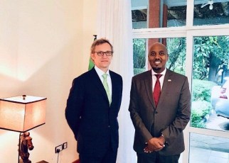 Somaliland ambassador to Kenya Bashe Omar met Switzerland head of Horn of Africa office Siro Beltrametti at the Somaliland embassy in Nairobi