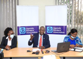 UBA Executive Director: Eva Ssewagudde (left), Director Strategy and Innovations, Uganda Bankers Association, Wilbrod Owor (center), Uganda Bankers Association Executive Director and Patricia Amito (right), Head Communications and Corporate Affairs, Uganda Bankers Association at the launch of the ‘No Merchant Surcharge’ campaign.