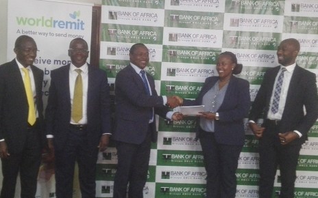 Bank of Africa and renown international digital money transfer company WorldRemit have signed a partnership that will allow Ugandans in the diaspora to send money to their relatives and friends in Uganda.
