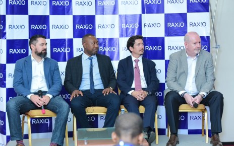 (L-R) Mr James Wilman - Data Centre Consultant at Future-tech (Designer of Raxio DC), James Byaruhanga, Raxio General Manager, Robert Mullins, Lead Partner, Roha Africa (lead investors) and Bernard Geoghegan – of KPL Consult, the (International Consultant for Raxio) address a press conference at Raxio Data Centre’s launch on 4th October 2018 at Kampala Serena Hotel.