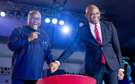 Tony Elumelu Foundation and Chairman, UBA, Mr. Tony O. Elumelu and Ghanaian president Nana Akufo-Addo, at the TEF Entrepreneurship Forum 2018