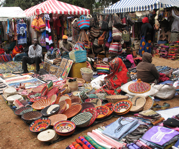 Women selling crafts