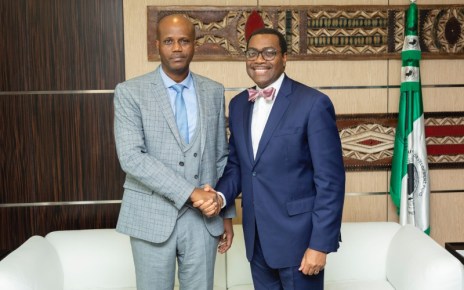 Mfumukeko met Dr Akinwumi A. Adesina on February 15at the AfDB headquarters in Abidjan, Ivory Coast.