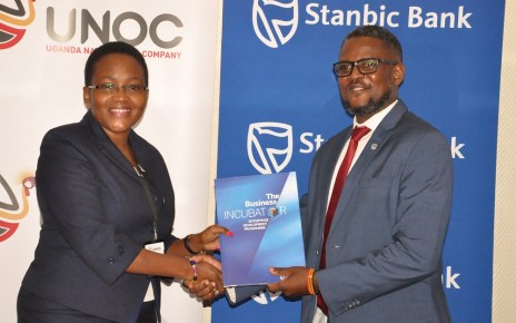 Stanbic Bank Uganda through its Business Incubator has entered into a partnership with the Uganda National Oil Company to promote national content through the capacity building through offering business training for entrepreneurs, knowledge/sector information sharing and enterprise development.