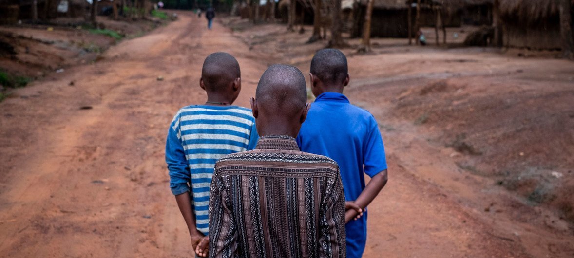 Three former child soldiers at Elevage camp in Bambari, Central African Republic. (file)